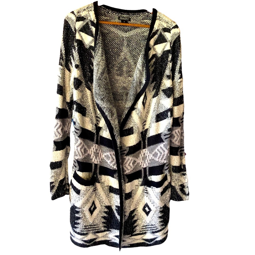 Lucky Brand Wool Blend Live in Love Longline Open Front Sweater. Medium